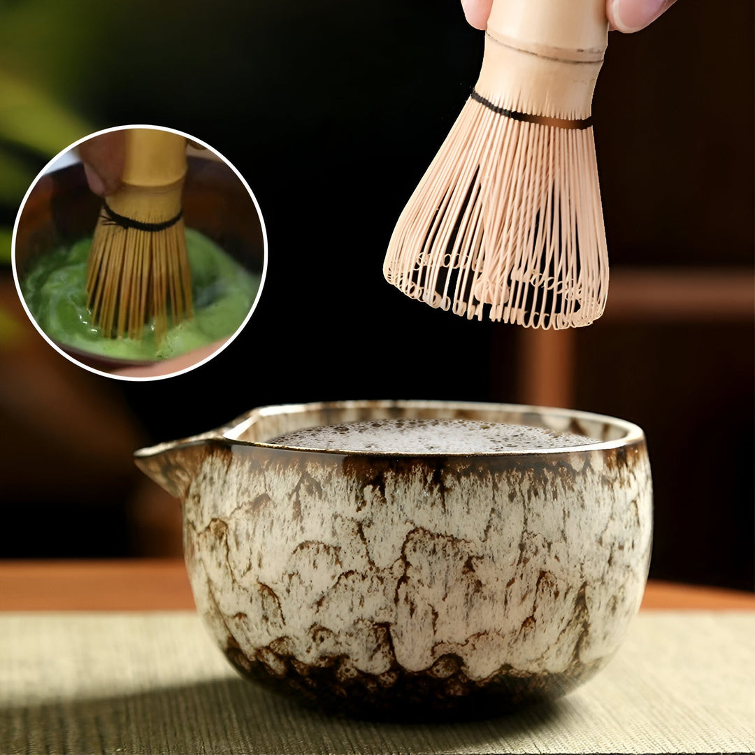 Skanto | Tradisjonell Matcha Te-sett – 6-delt Autentisk Japansk Matcha Kit – Premium Bambus & Keramikk