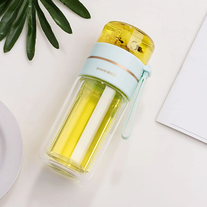 Skanto | Dobbelveggs glassflaske med tefilter og infusor