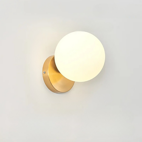 GleamGold - Luksus Gull Vegglampe med Glass Skanto