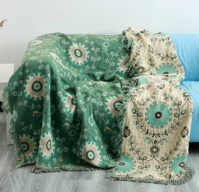 Skanto | Reversibel Skandinavisk Ullteppe med Fugledesign