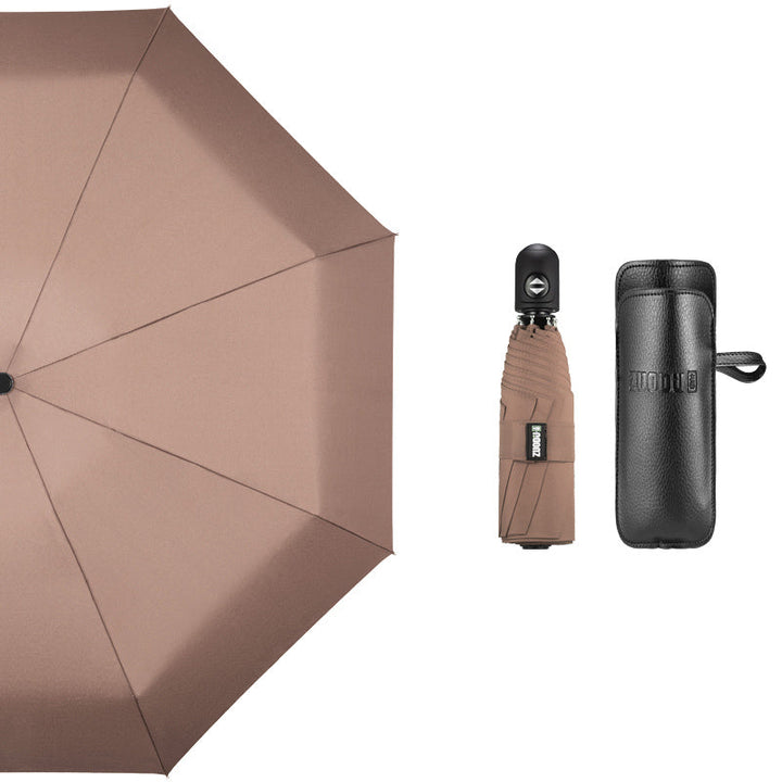 Skanto | Super Bærbar Auto Åpne/Lukke Vindbeskyttet Paraply med 12 Ribber, 5-Fold & Ergonomisk Håndtak
