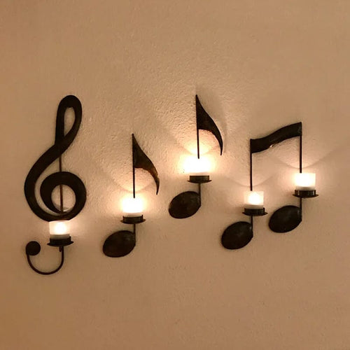 Skanto | Svart Musikknoter Vegglampe