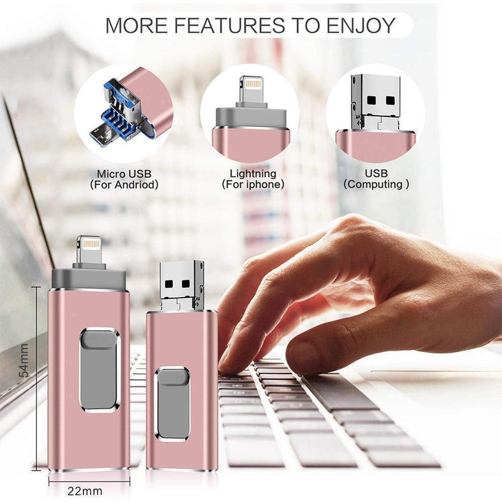 Skanto | Bærbar USB-minnepinne for iPhone, iPad og Android