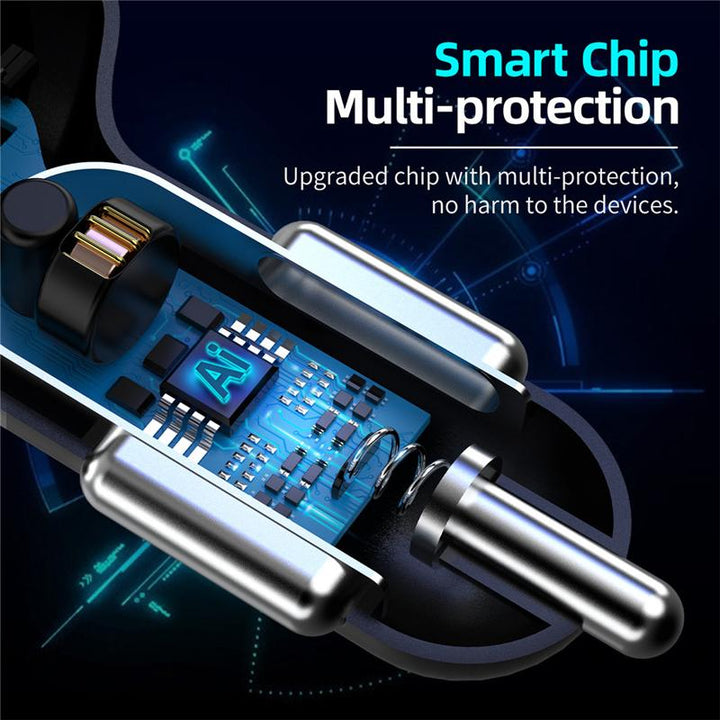 Skanto | 4 porter USB bil lader hurtig lading