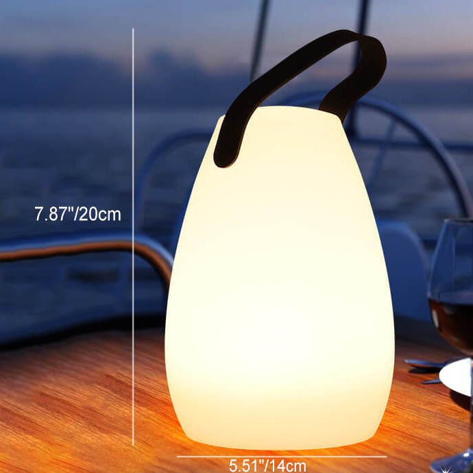 Rund, firkantet LED-bordlampe av plast til terrassen