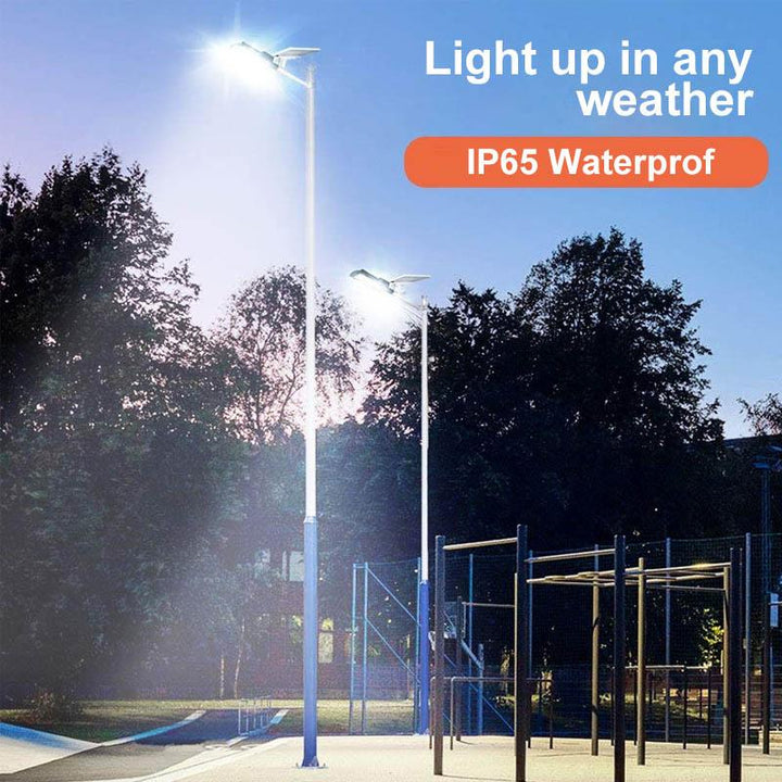 200W Utendørs Solenergi LED-Lampe med Fjernkontroll, Bevegelses- og Skumringssensor | Skanto