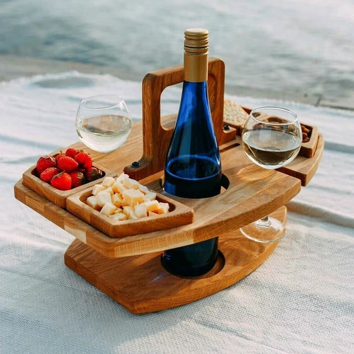 Skanto | Kompakt piknikbord med treflaskeholder