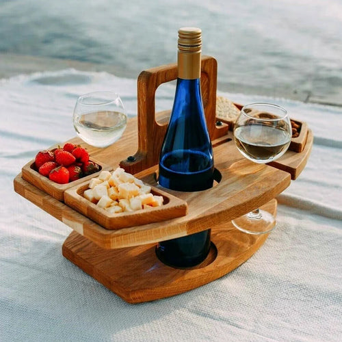 Skanto | Kompakt piknikbord med treflaskeholder