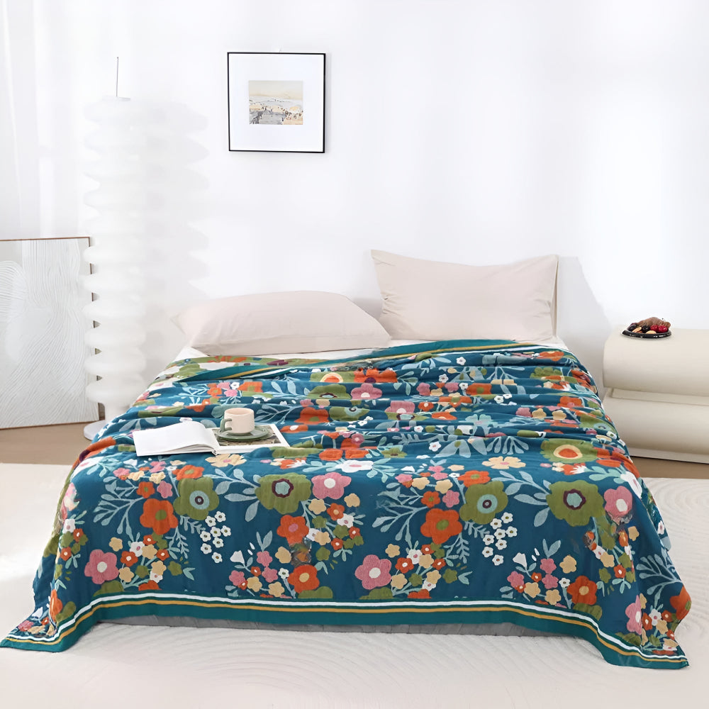 Skanto | Wildflower Botanisk Bliss Bomullspledd