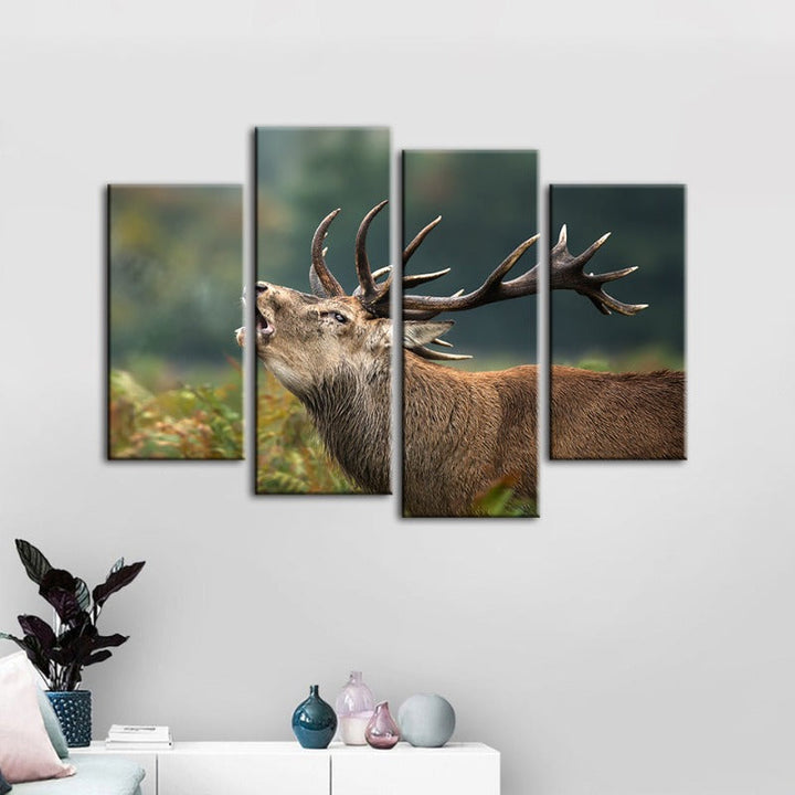 4 Delt Bleating Elk - Lerret Veggkunst Maleri | Skanto