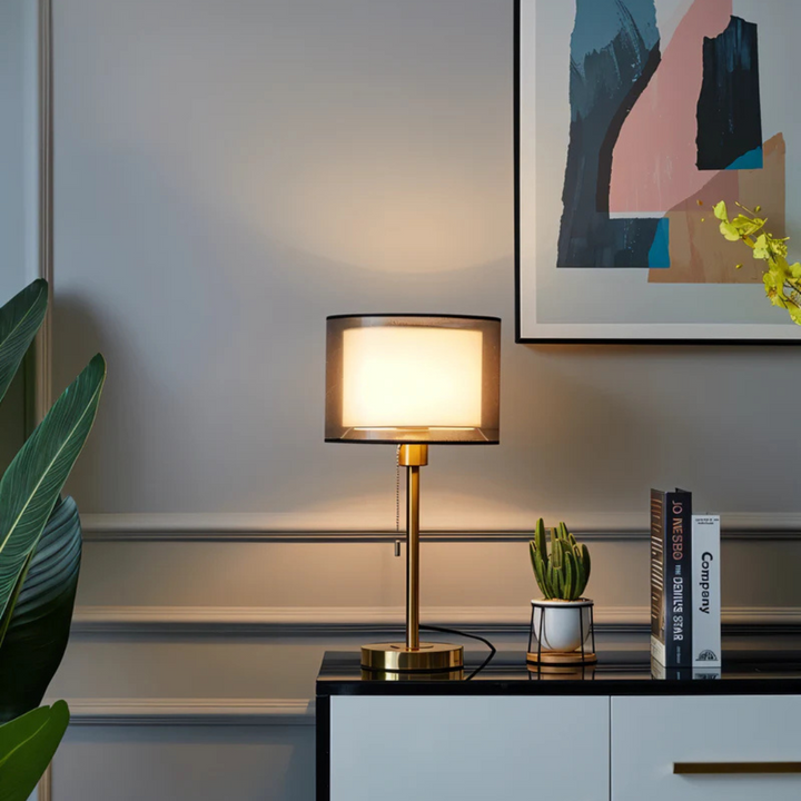 Skanto | Bordlampe med Dobbel Stofskjerm