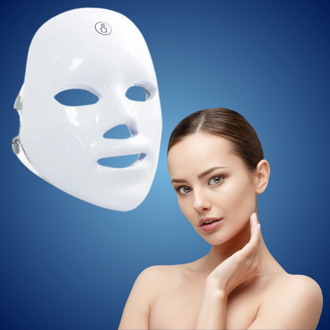 GlowSkin Pro LED Lysbehandling Maske | Stimulerer Kollagen - Reduserer Rynker - Forbedrer Hudtexture - Beroliger Rødhet Skanto