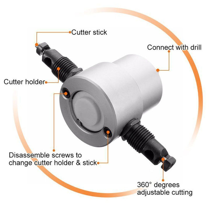 Skanto | Nibbler Cutter Drill Attachment Dobbel Hode Metallplate