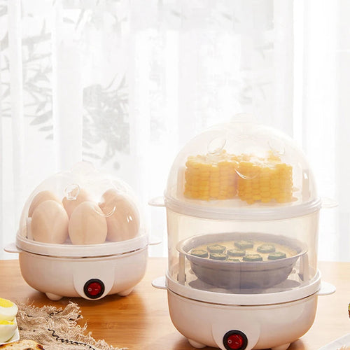 Skanto | Elektrisk eggkoker og damper – Kompakt multifunksjonsenhet for perfekte egg og dampet mat