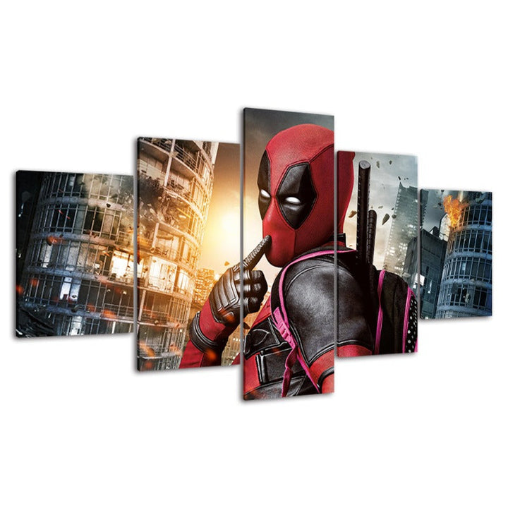 5 Pc Deadpool Canvas Wall Art Painting | Skanto