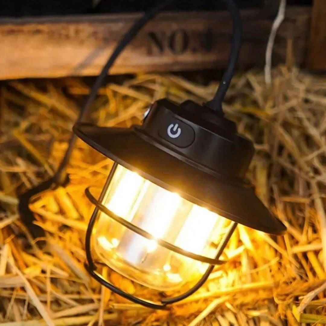 Skanto | Bærbar Led Campinglampe - VintaGlow