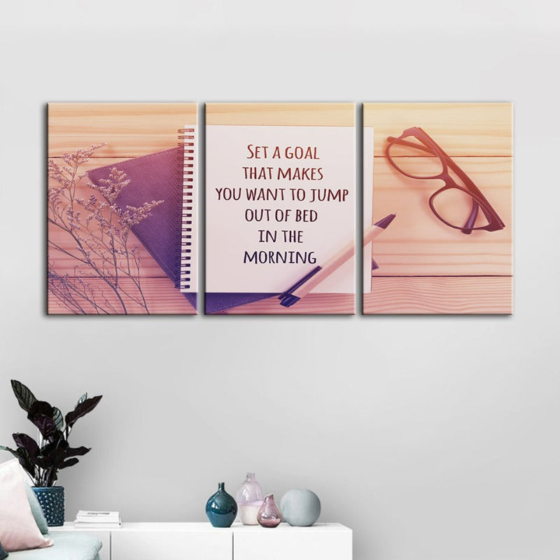 Inspirerende Kunst-Canvas Veggkunst Maleri 3 Stykker