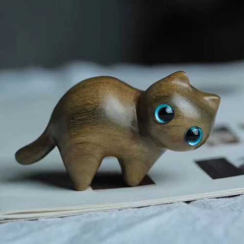 Skanto | Sandalwood håndlaget tre katt