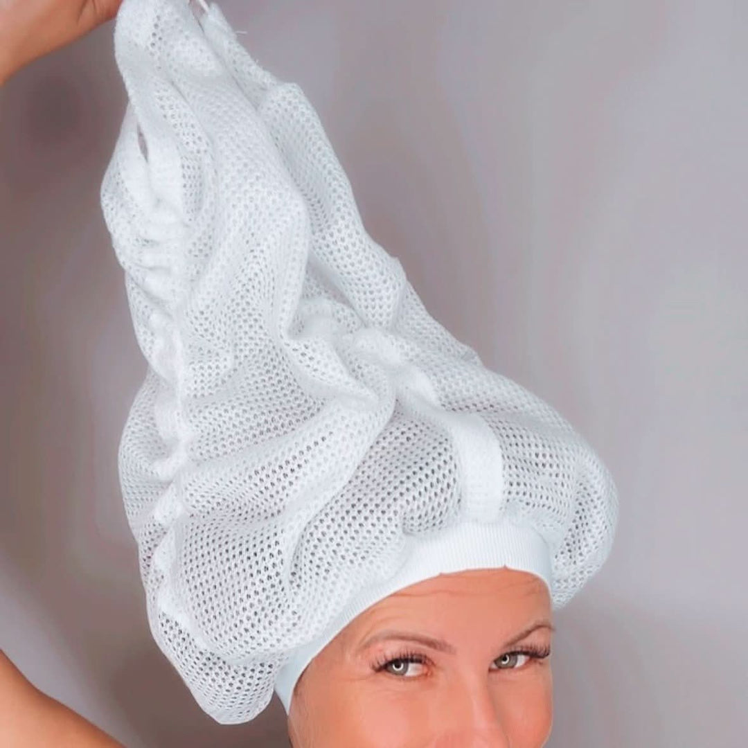 Skanto | Net Plopping Cap for Curly Hair – Frizz-Free Drying Bonnet