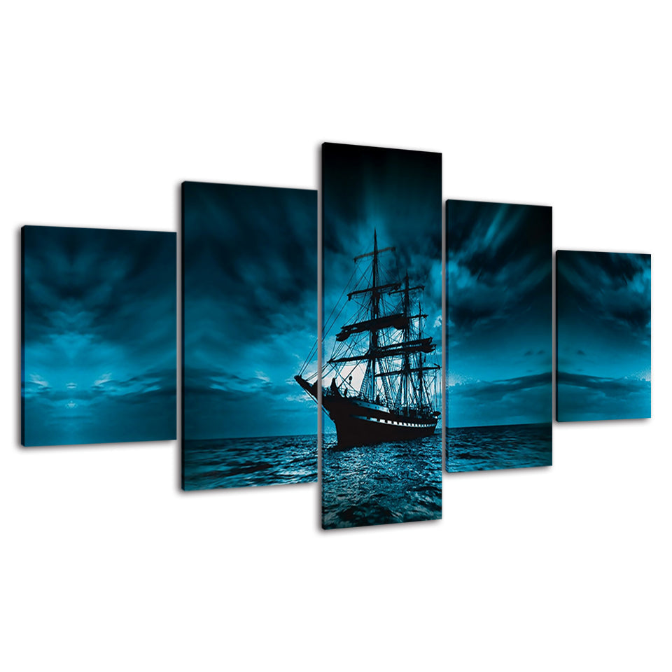 Deep Dark Ship - Lerret Vekst Kunst Maleri