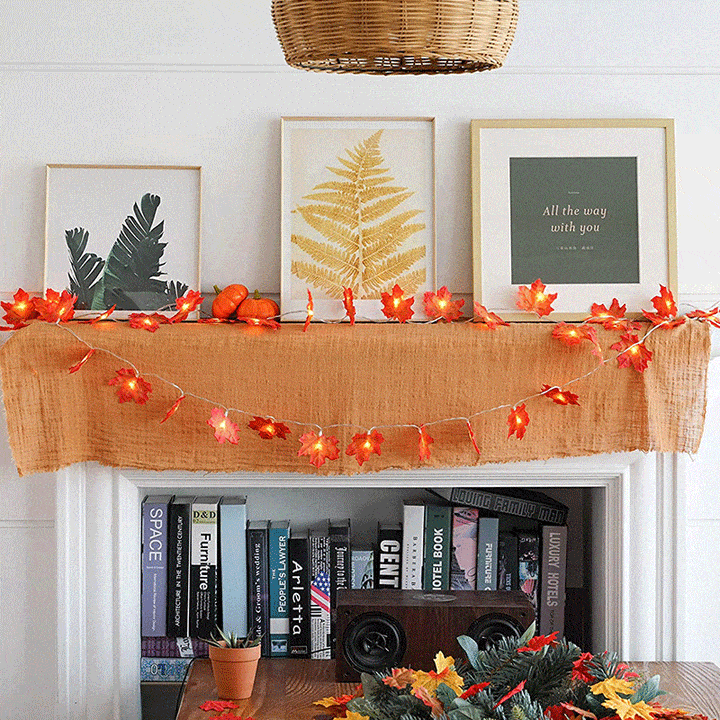 Thanksgiving Dekor Høst Lønnblad Lyskjede | Skanto
