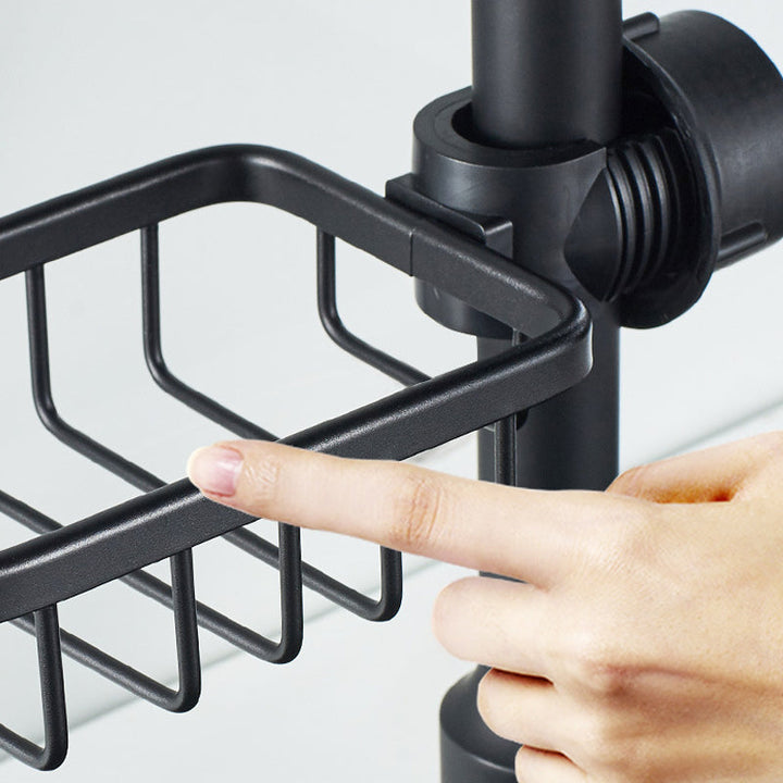 Skanto | Dusjholder for sjampo og såpe – Rustfritt aluminium – Sølv eller svart – Ingen boring