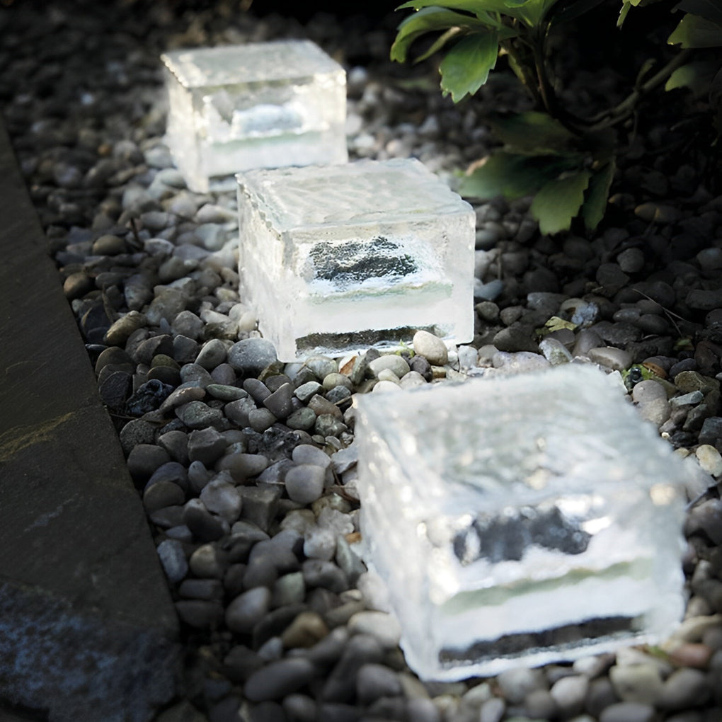 Square Creative Ice ock LED Vanntett Smarte Solenergi Utendørs Belysning