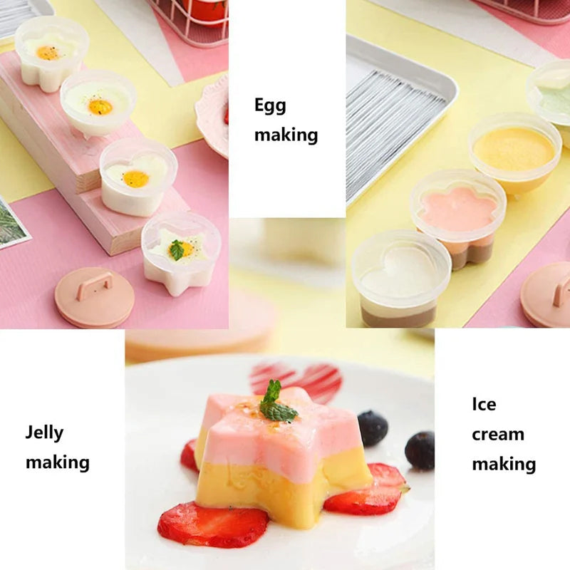 Skanto | Søt Kokt Egg Form🥚🥚4 PCS/Sett Med Pensel