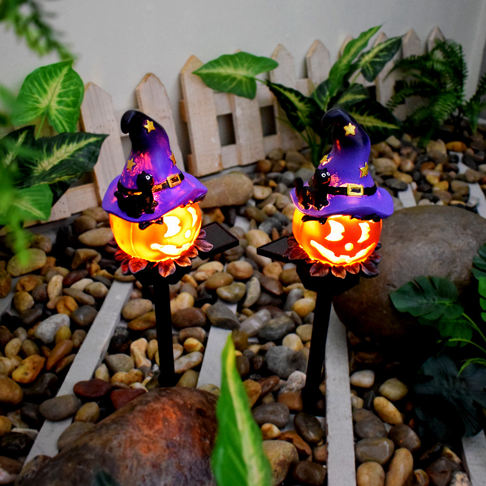 Skanto | Halloween Sollys – Dekorative LED Hage-lys med Gresskar og Heks-designs