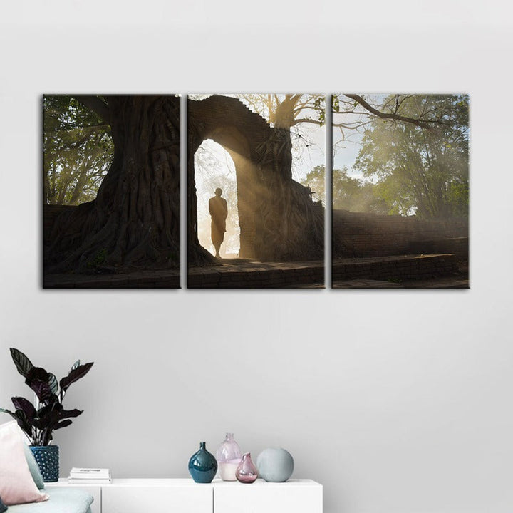 Lone Man Nature-Canvas Veggkunst Maleri 3 Deler