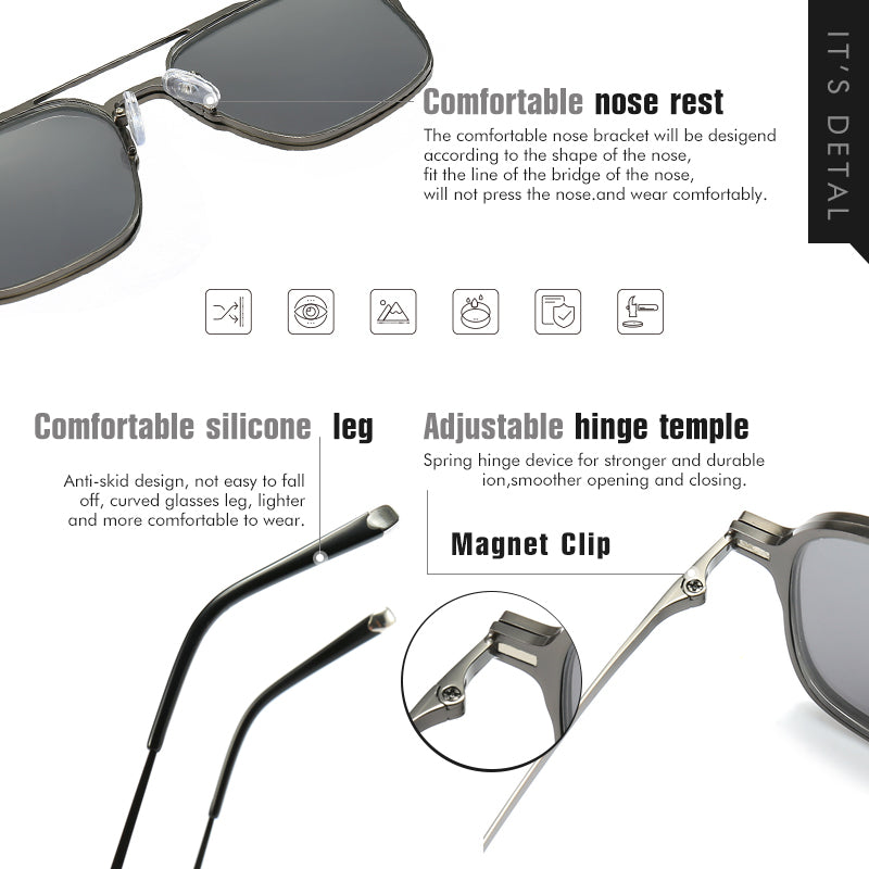 Skanto | Ren titanium magnetiske clip-on briller