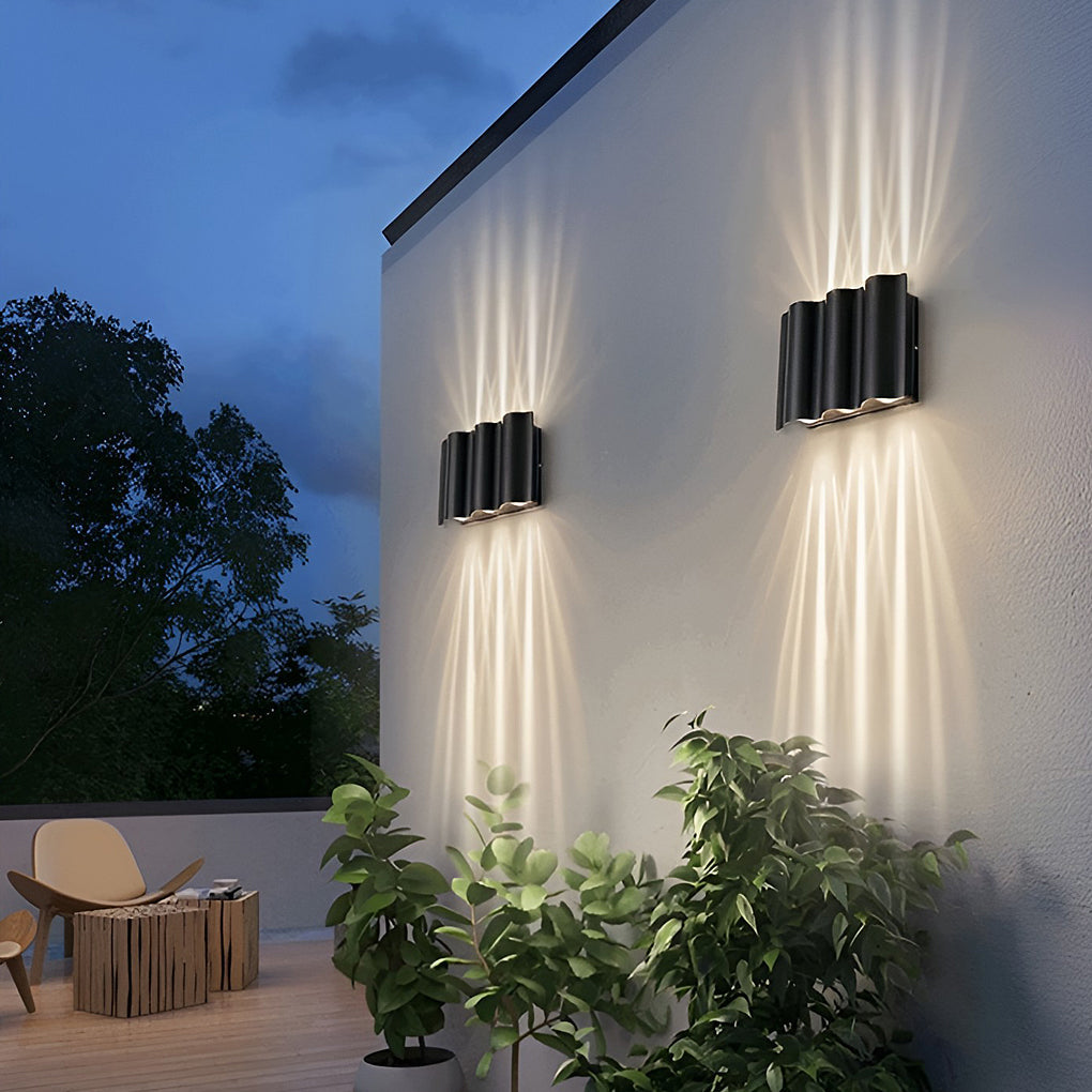 Moderne svart LED-Wandleuchte for Außenbereich