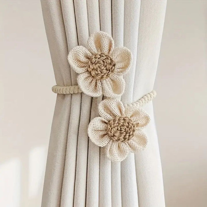 Raffhalter aus Hanf mit Blumenmuster | 2er-sett