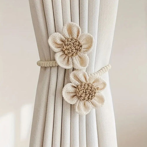 Raffhalter aus Hanf mit Blumenmuster | 2er-sett