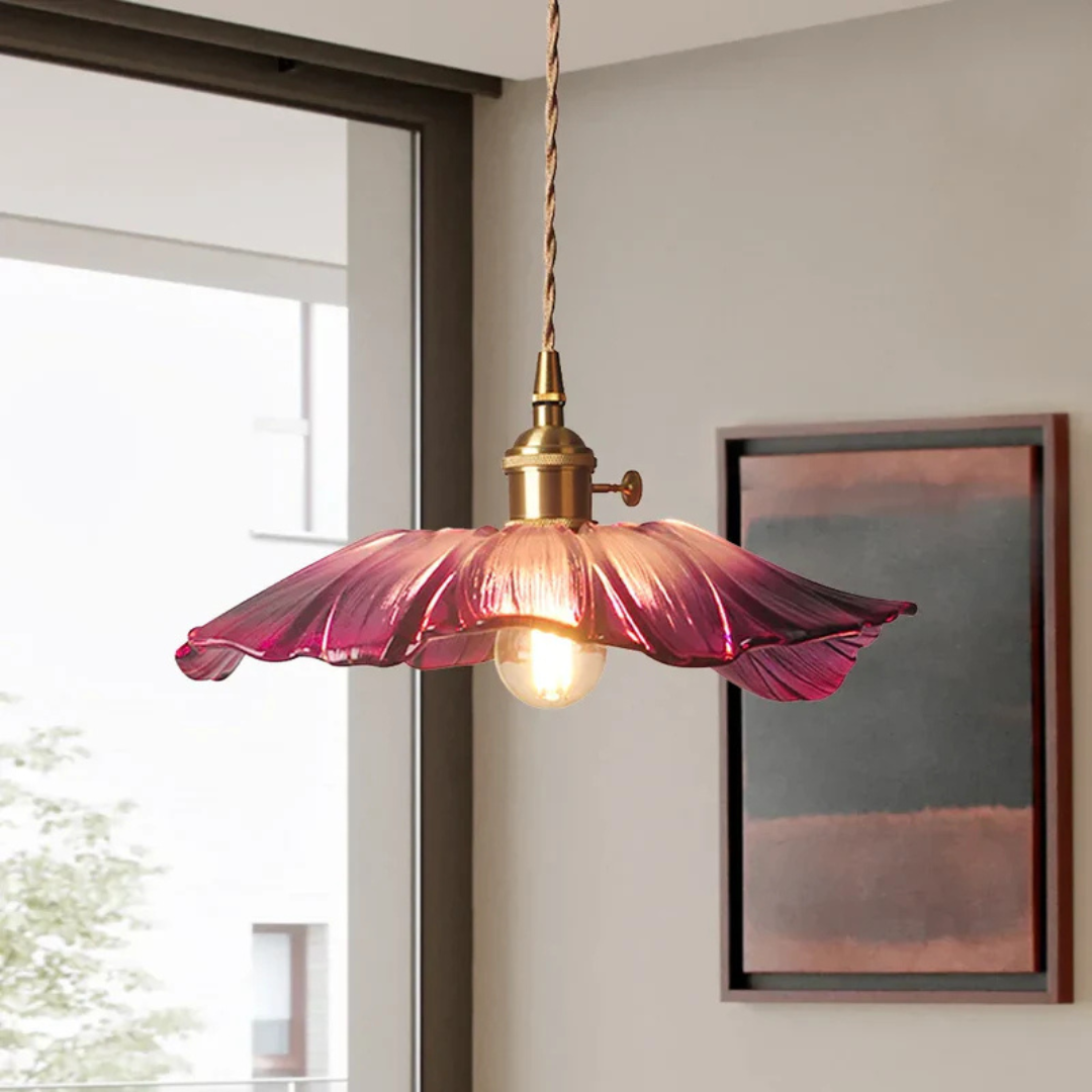 Skanto | Retro Lotus Glass Pendellampe