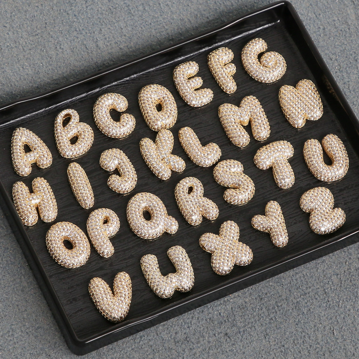 Skanto | Chunky Bubble Diamond Dazzle Initial Halskjeder