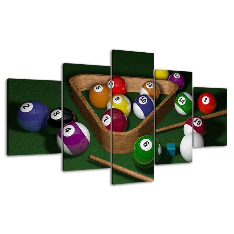 5-Piece Billiard Balls Canvas Wall Art Painting | Skanto