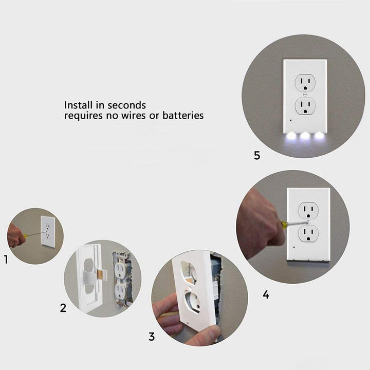Skanto | Outlet veggplate med LED nattlys