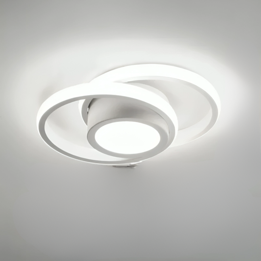 Moderne LED-taklampe 18 W | Kreativt design med 2 ringer | Energiøkonomisk belysning for stue og kontor 24 cm
