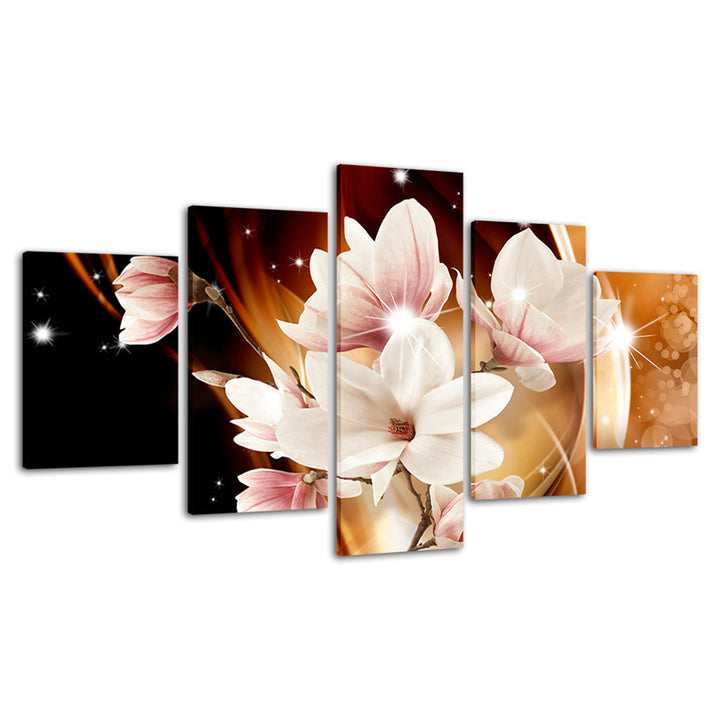 Deep Magnolias 5 deler - Lerret veggkunst maleri