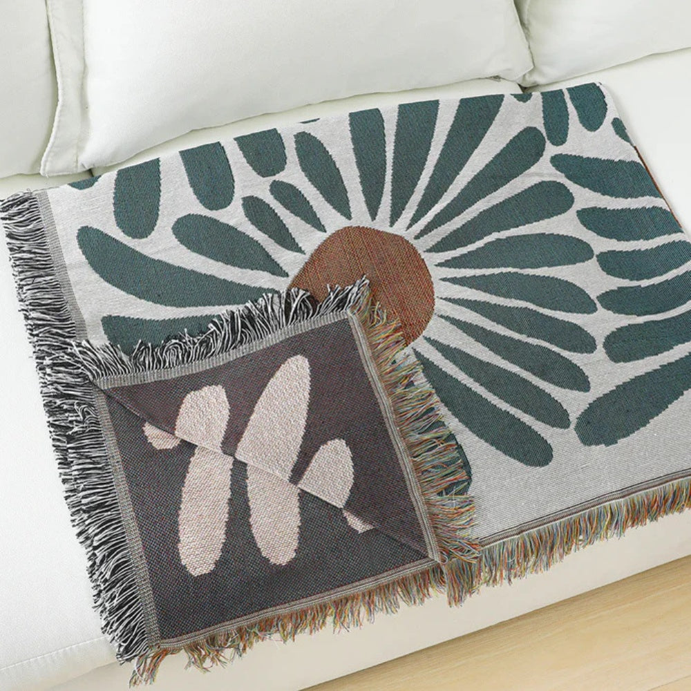 Skanto | Floral Daisy Woven Throw Blanket