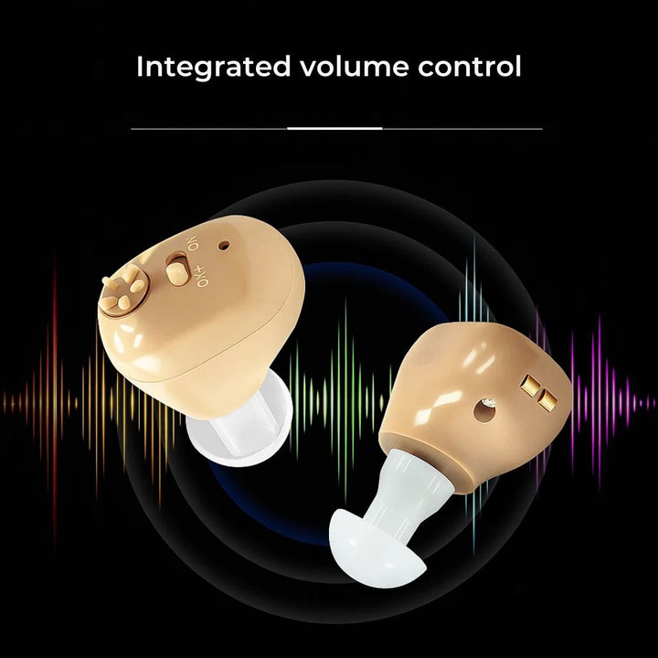ClearHear | Oppladbar ITE-hørselforsterker – Støyreduksjon – Ergonomisk in-ear-passform – Klarere tale for eldre til daglig bruk Skanto