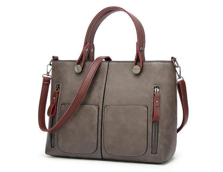 Cera - Dobbel Frontlomme Vintage Tote Håndveske | Skanto