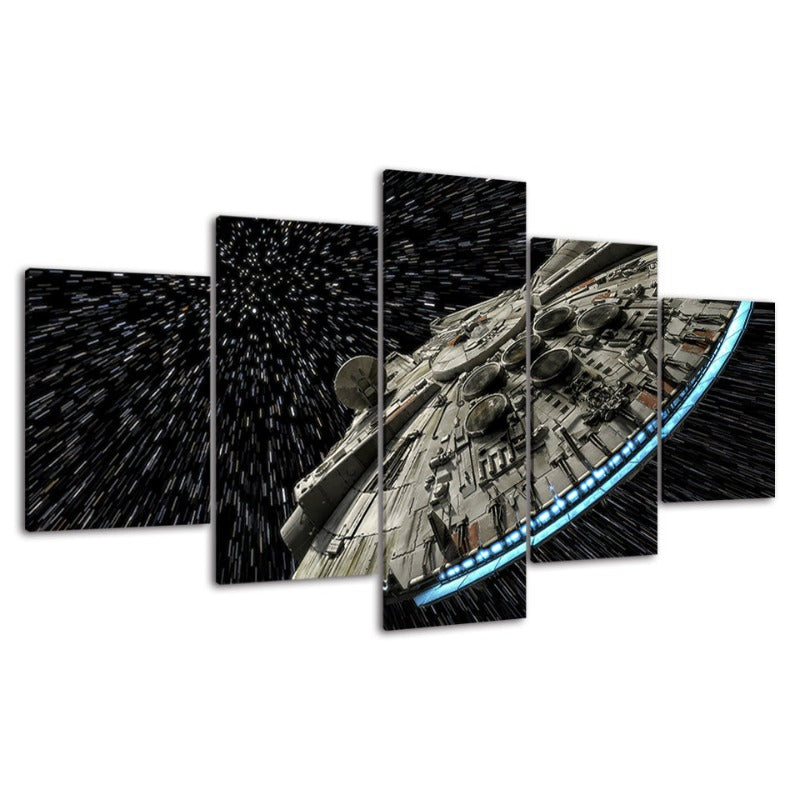 5 Piece Fascinating Galaxy UFOs Canvas Wall Art Painting | Skanto