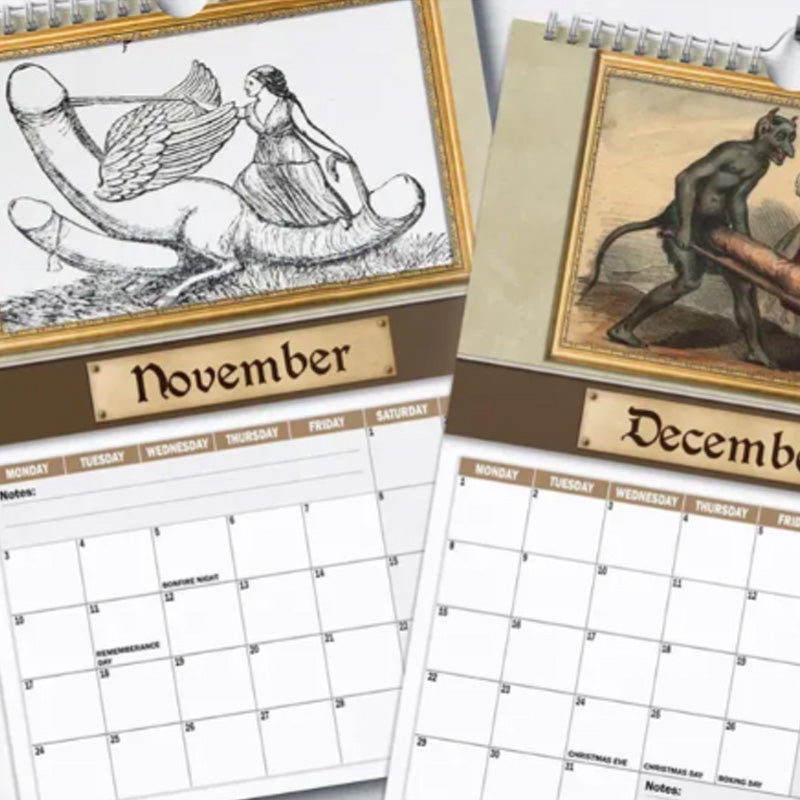 Skanto | Morsom Middelaldersk Veggkalender 2025 – Humor & Kunst