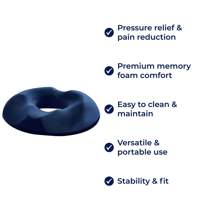 SitRelief | Donut Setepute – Halebein & Hemoroide Lette – Minne Skum – Vaskbar Deksel – Kontor, Reise, Postpartum Bruk Skanto