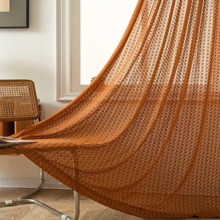 Amber Glow Boho Häkel-Fenstervorhang