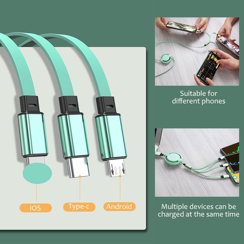 Skanto | 3 i 1 Hurtig Magisk Kabel Passer for iPhone
