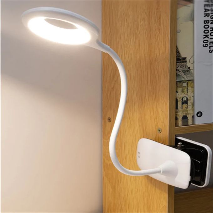 Skanto | Oppladbar LED Bordlampe med Klemme – Justerbar Skrivebordslampe for Hjemmekontor og Studier