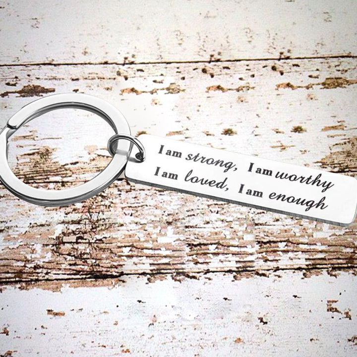 Skanto | Rustfritt stål "Jeg er sterk" Nøkkelring